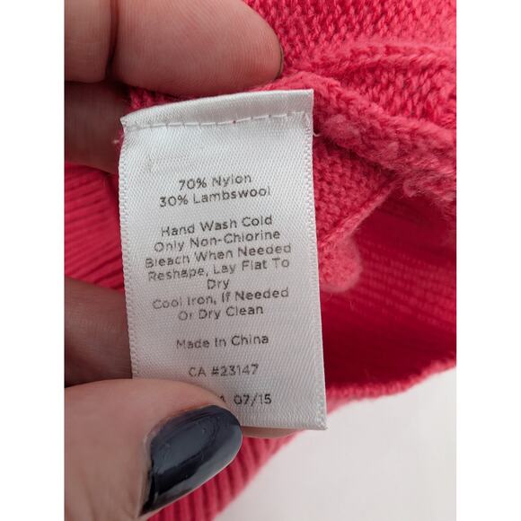 Talbots Women's Medium Petite Cable Knit Lambs Wool Blend Pink Sweater - Picture 4 of 6